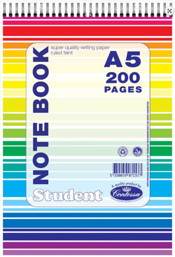 Picture of A5 TOP SPIRAL NOTEBOOK  200PGS